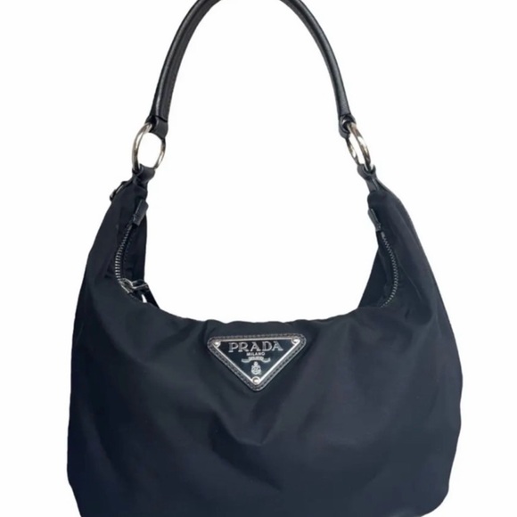 Prada Handbags - Prada black Tessuto nylon hobo shoulder bag
